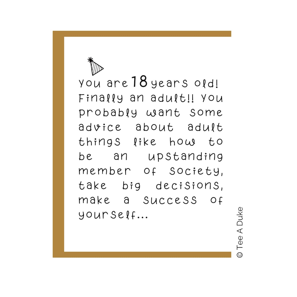 Funny 18th Birthday Card 18th Birthday Card Unique Quirky Etsy