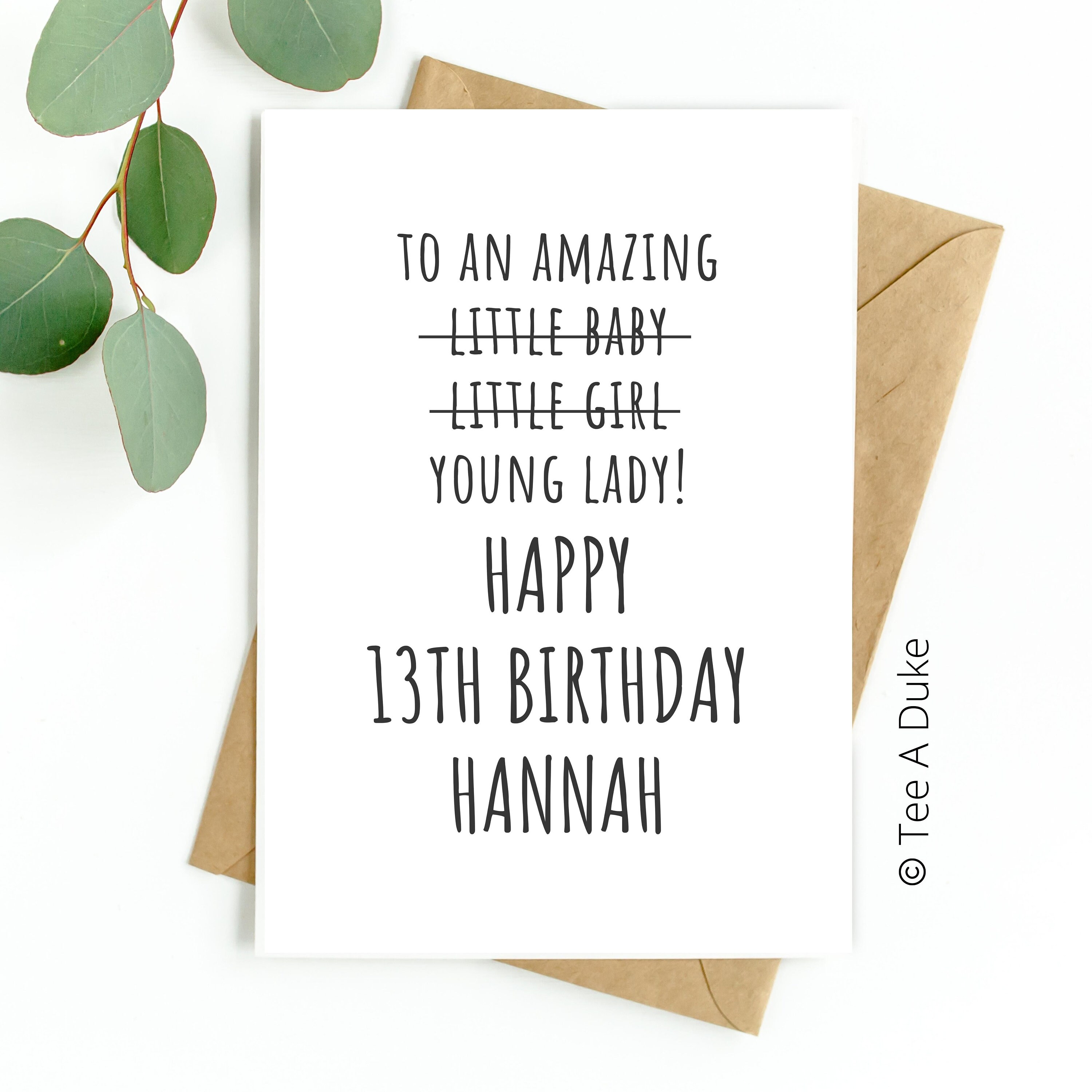 thumbnail image 2 of Personalised 13th Birthday Card For Daughter, Niece, Granddaughter, Sister 2 of 4
