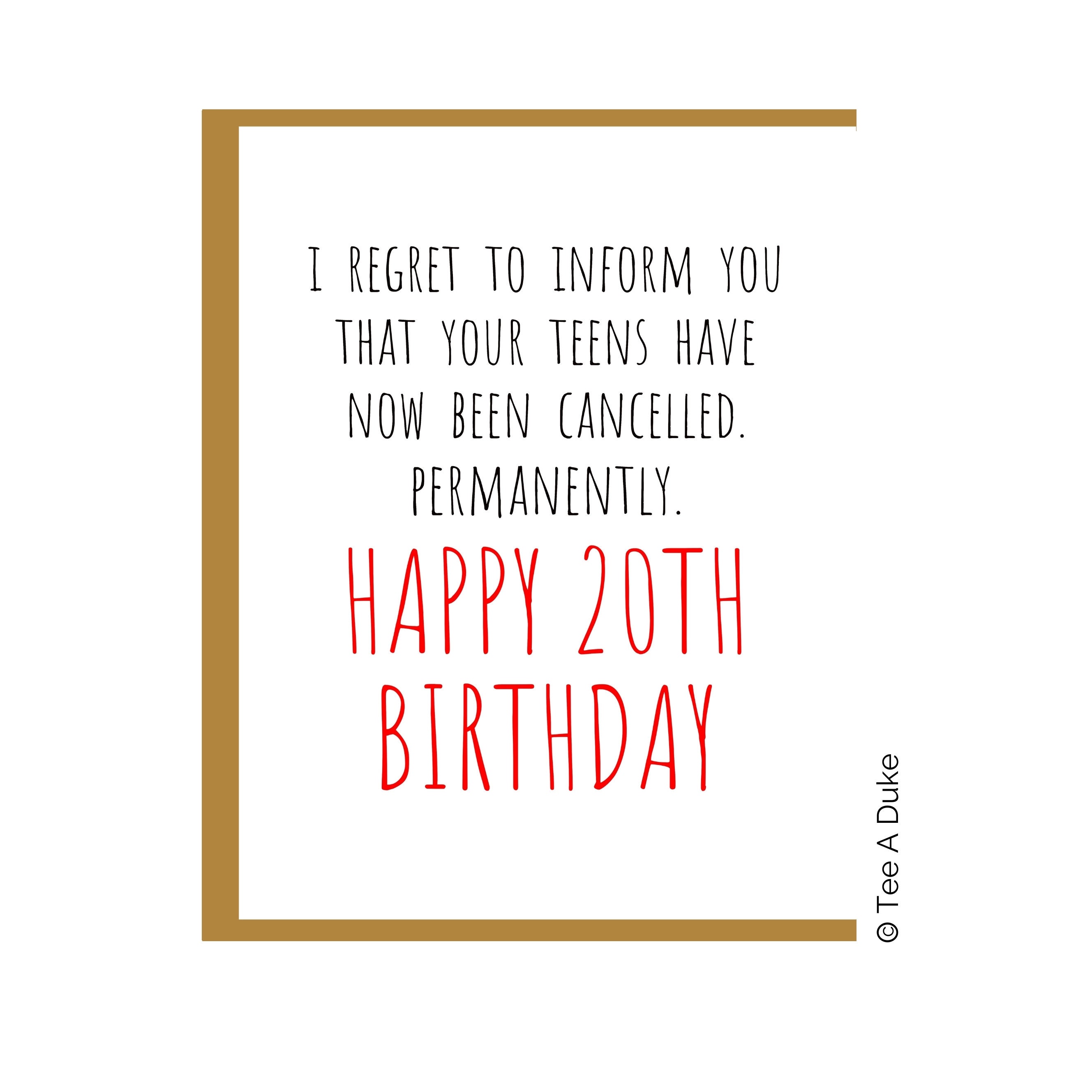 Funny 20th Birthday Card 20th Birthday Card For Son Daughter Etsy