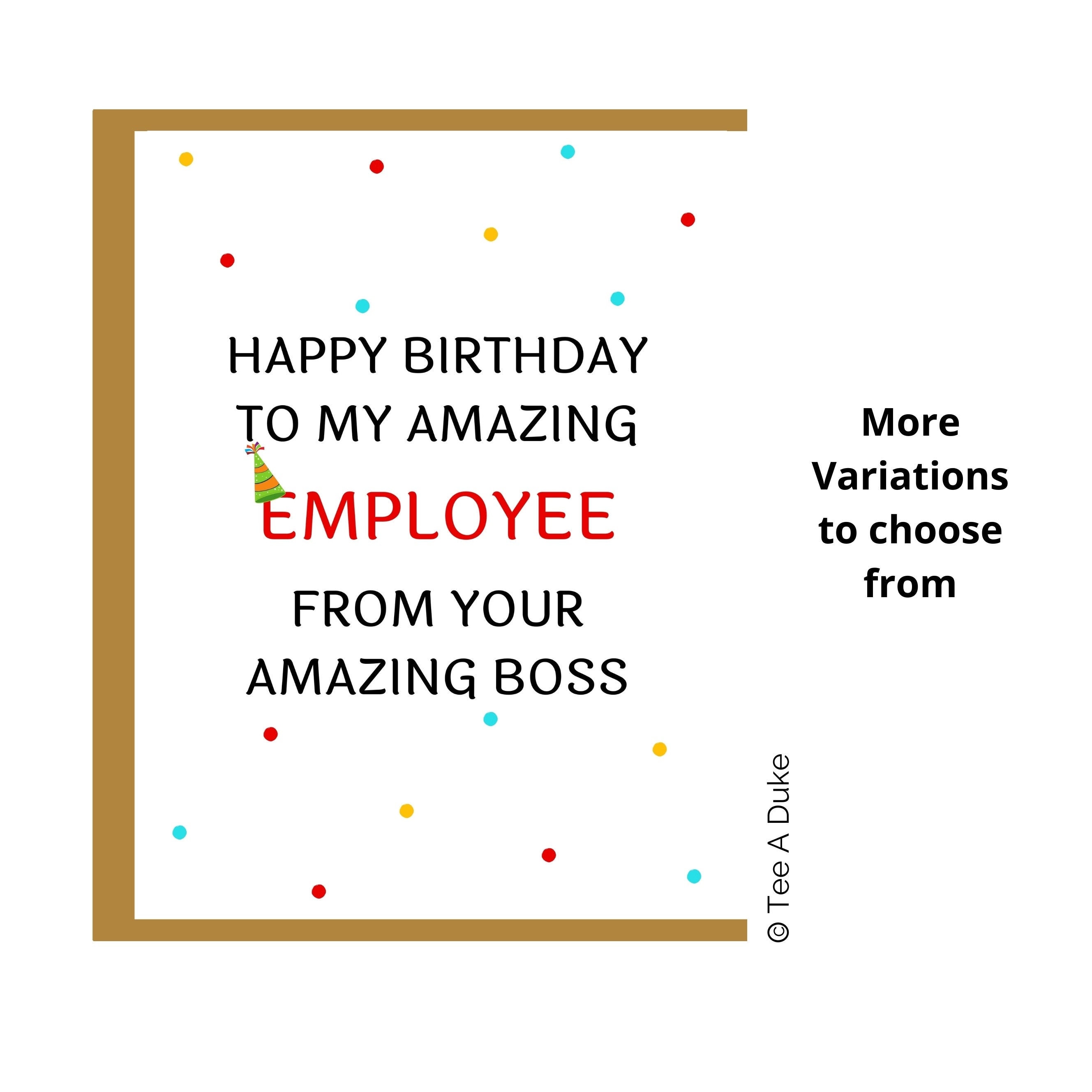 Birthday Card For Employee Employee Birthday Card Card For Etsy Birthday Card For Employee Employee Birthday Card Card For Etsy