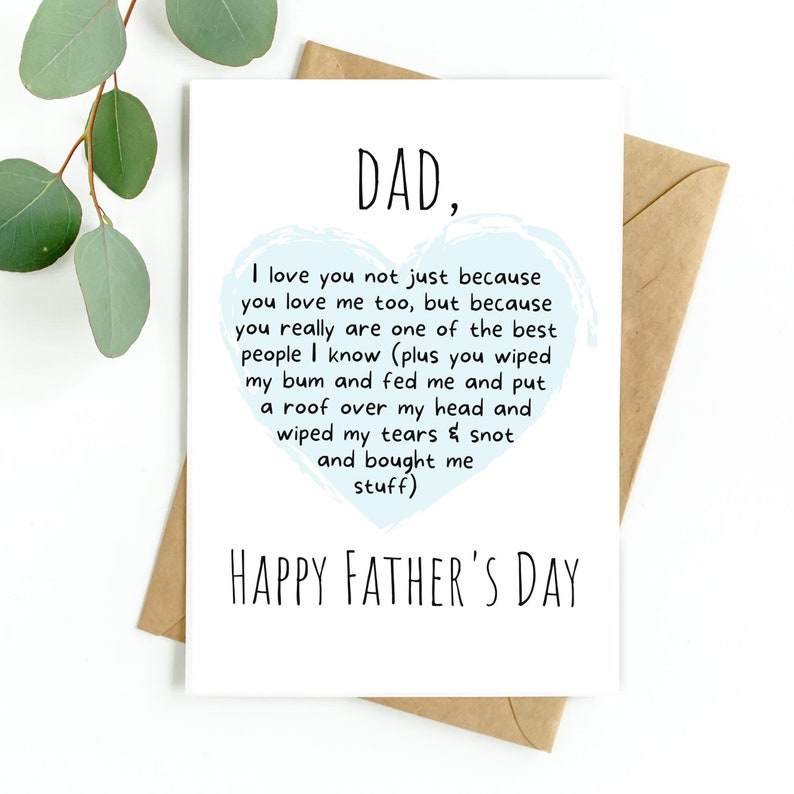 Funny Father's Day Card Happy Father's Day Card for Dad, Card for Dad on Father's Day, From Daughter, From Son image 1