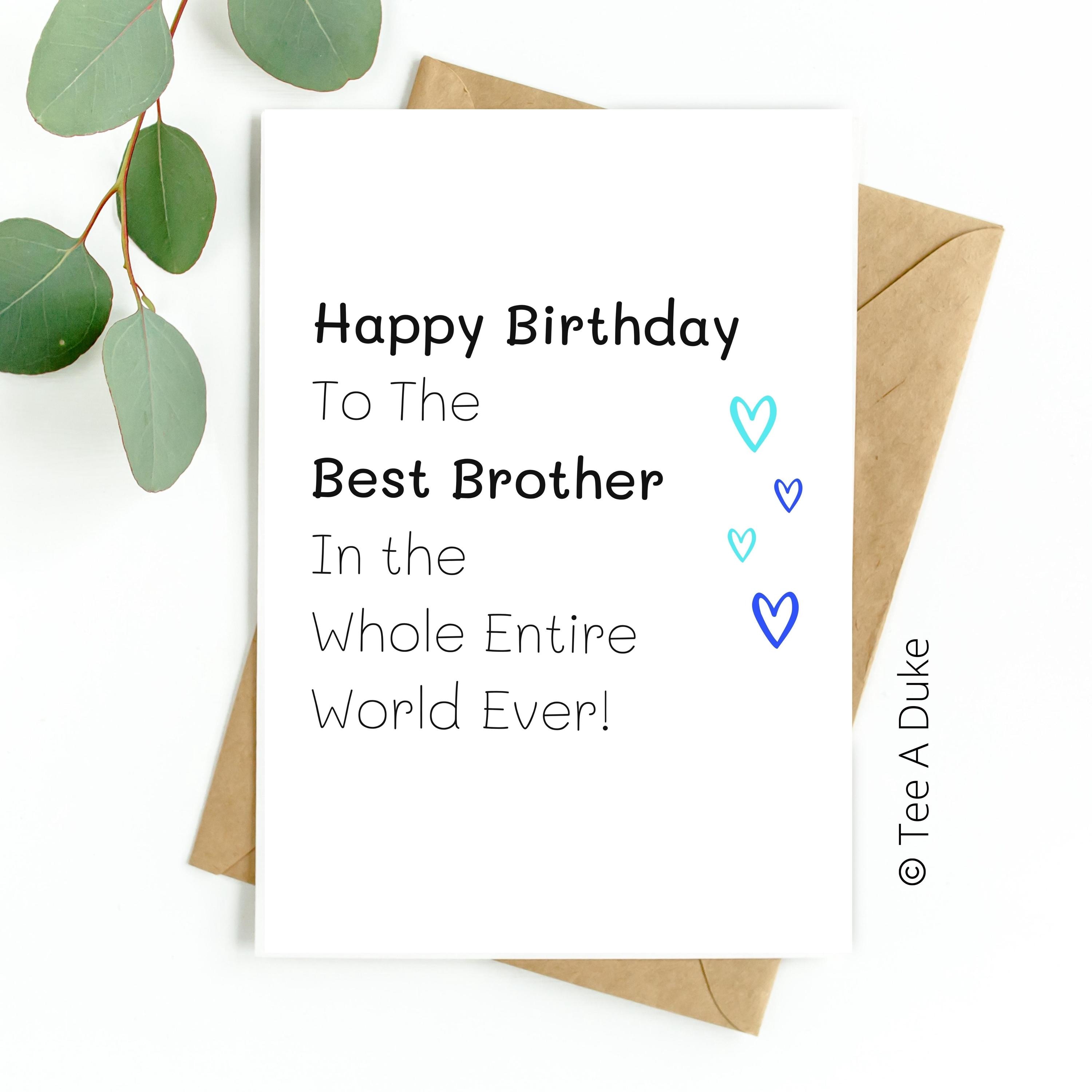 Brother Birthday Card, Birthday Card for Brother, Adult Brother