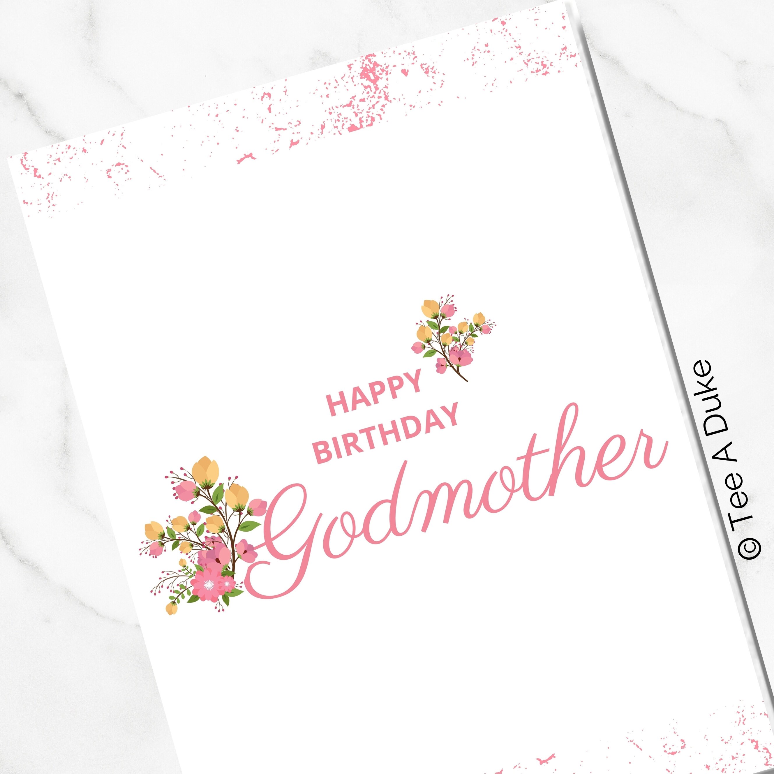 Happy Birthday Godmother Card Godmother Birthday Card | Etsy