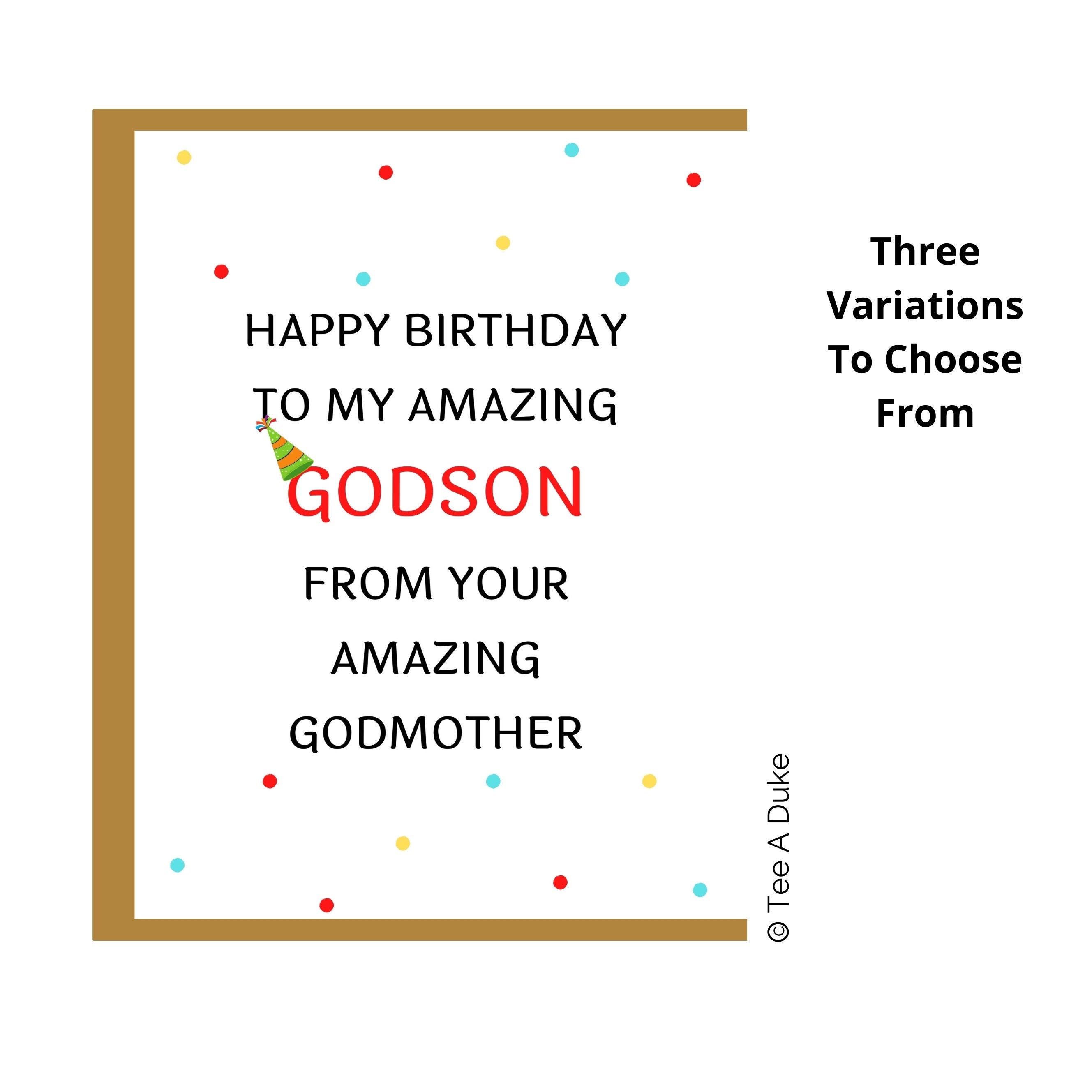 Birthday Card for Godson Godson Birthday Card Funny Card | Etsy