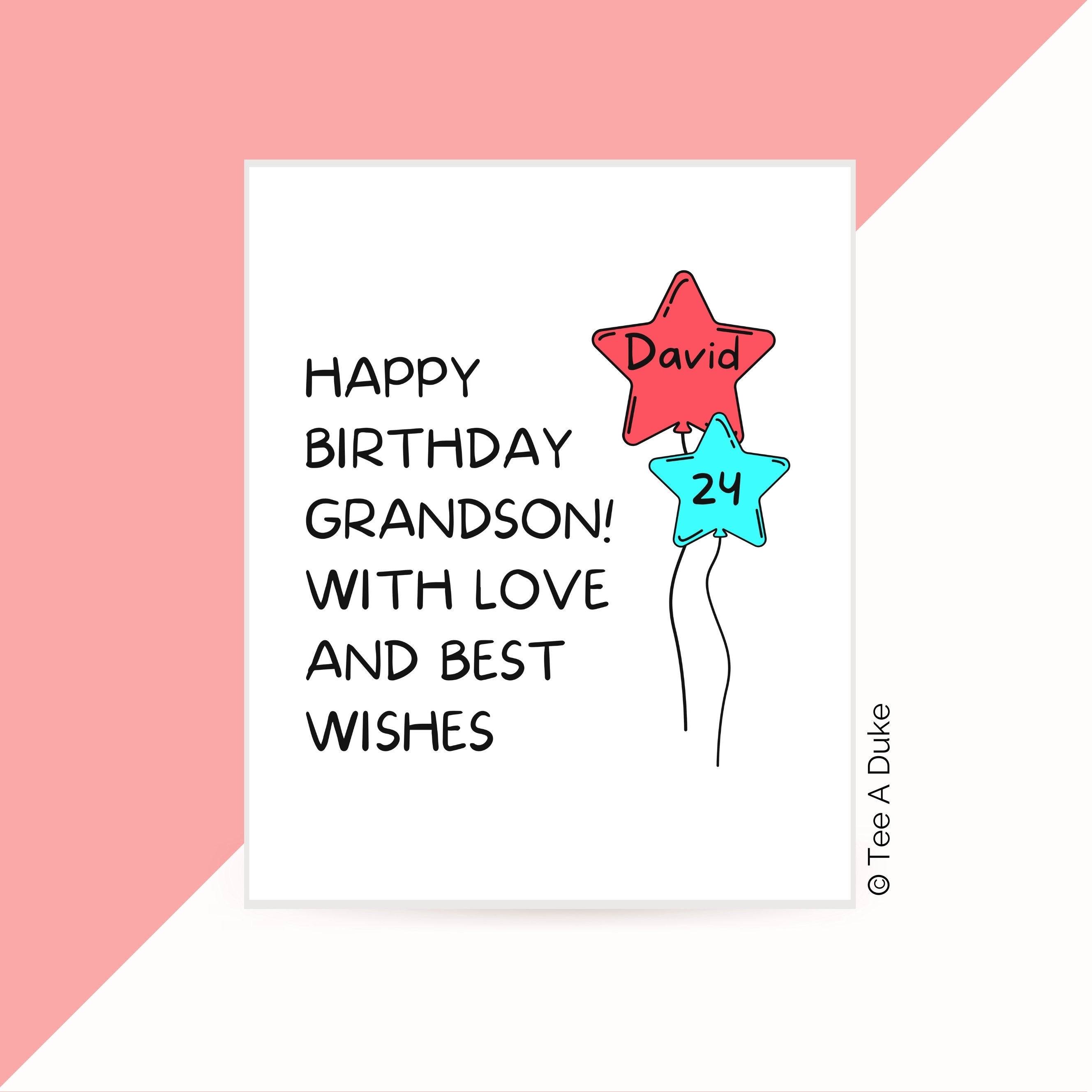 Happy Birthday Grandson Card Birthday Card for Grandson - Etsy UK