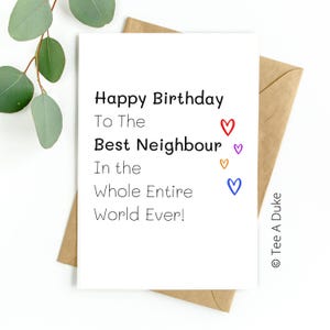 Carte d'anniversaire meilleur voisin, carte d'anniversaire pour voisin, carte de voisin, cadeau pour voisin, joyeux anniversaire au meilleur voisin