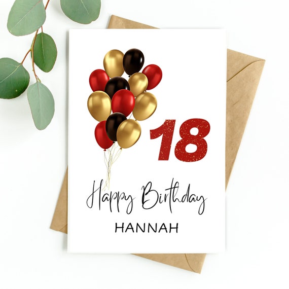 Biglietto Di Auguri Per 18 Anni, Ragazza E Ragazzo, Divertente Con Busta Kraft, Interno Vuoto Per Messaggio Personalizzato - NUM 52