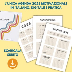 Agenda 2025 digitale pratica completa e motivazionale, in Italiano, personalizzabile anche con tua foto, stampabile e in PDF, senza sprechi!