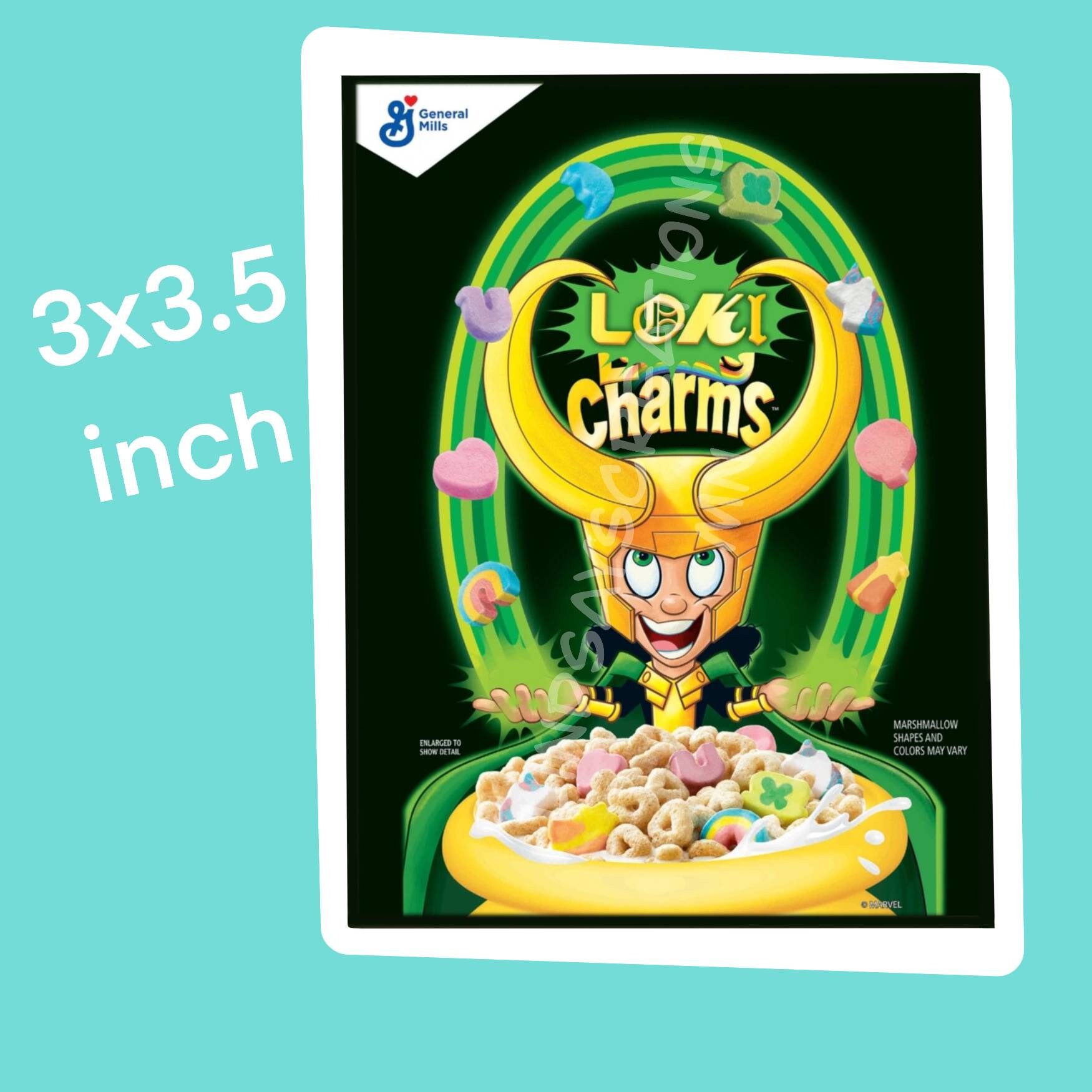 Cereal box vinyl sticker charms Etsy