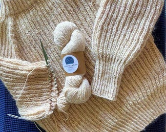 100% Alpaca Yarn: 2-Ply Worsted Weight, Silk-Tinted