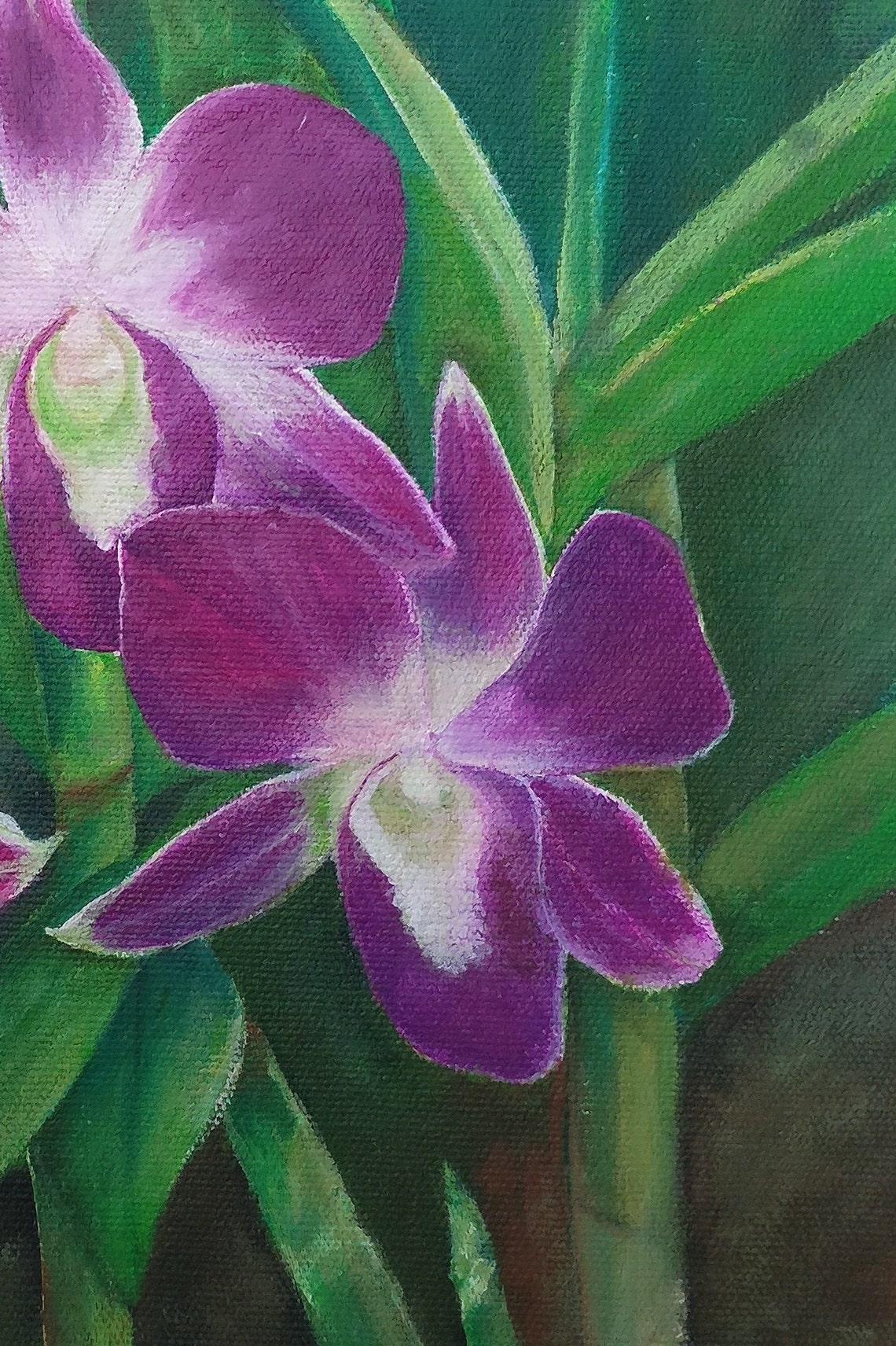 Orchids Orchid Painting Acrylic Painting Floral Painting Etsy