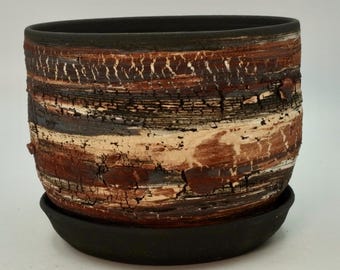 Vaso e piattino Delight, circa 6x5 cm, vaso in ceramica per piante da interno con fori di drenaggio, in gres ceramico.