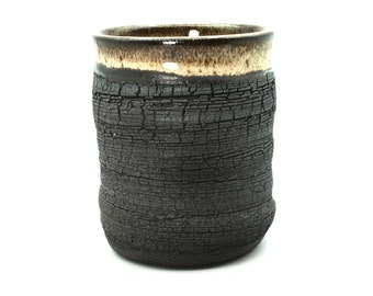 Snow Cap 3 yunomi, tea cup, Japanese tea ceremony, altered and textured clay, approx 250 ml