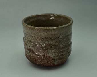 Red Glow wood fired yunomi, tea cup, tea ritual Japanese tea ceremony, altered and textured clay, approx 200 ml