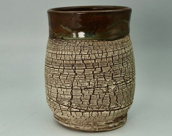 Mountain Reflection #2tumbler, tea cup, water vessel, altered and textured clay approx 16oz