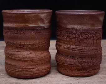 Connection, pair of tumblers, yunomi tea cups, approx 10oz
