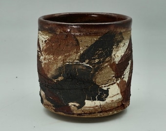 In Flight yunomi, tea cup, tea ritual Japanese tea ceremony, altered and textured clay, approx 225 ml