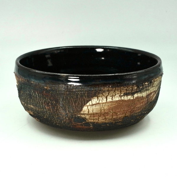 River Crossing chawan matcha bowl, tea cup, tea ritual Japanese tea ceremony, altered and textured clay, approx 350 ml