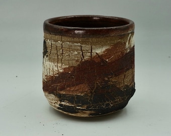 Grasshopper yunomi, tea cup, tea ritual Japanese tea ceremony, altered and textured clay, approx 225 ml