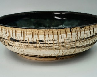 Deep Current Bowl approx 8.5x3, centerpiece, dinner serving bowl, fruit bowl, holiday bowl