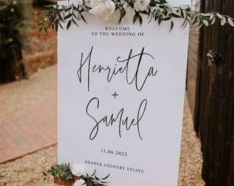Wedding Welcome Sign, Personalised Welcome to our Wedding Sign, Welcome Sign, Custom Wedding Sign, Elegant Wedding Sign, Modern Wedding Sign