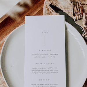 Wedding Menu, Dinner Card Menu, Menus for wedding, Wedding Breakfast, Modern Wedding Menu, Food Menu, Wedding Reception, Wedding Dinner