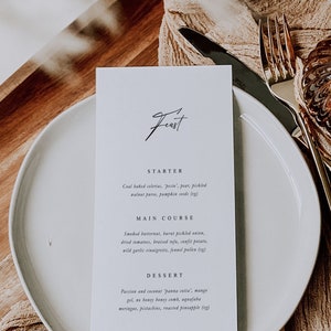 Menu de mariage, Menu sur carte, Menus de mariage, Petit-déjeuner de mariage, Menu de mariage moderne, Menu de plat, Réception de mariage, Menu de mariage en or