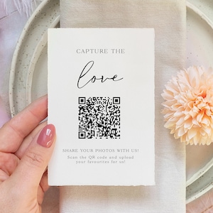 Erfassen Sie den Liebes-QR-Code, Hochzeitsfoto-Schilder, Teilen Sie die Liebe, Hochzeits-QR-Code-Schilder