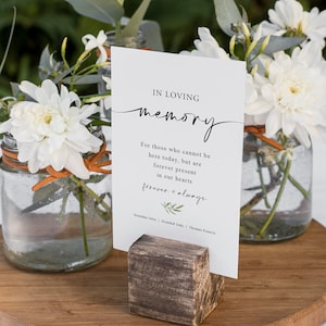 Placa de casamento "Em memória amorosa", Placa de casamento "Em memória amorosa", Placa de casamento memorial, Para sempre em nossos corações, Placa de casamento pequena