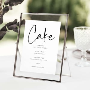 Placa de cardápio de bolo de casamento, Placa de cardápio de bolo, Placa de cardápio de bolo, Cardápio de bolo, Placa de andares de bolo de casamento, Cardápio de casamento