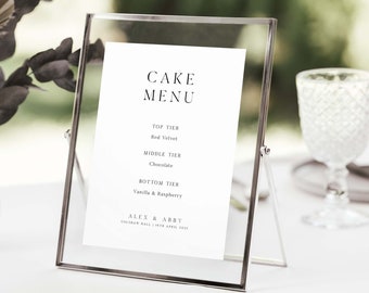 Wedding Cake Menu Sign, Cake Menu Sign, Cake Menu Sign, Cake Menu, Wedding Cake Tiers Sign, Wedding Menu, DIGITAL FILE