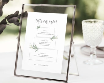 Wedding Cake Menu Sign, Cake Menu Sign, Cake Menu Sign, Cake Menu, Wedding Cake Tiers Sign, Wedding Menu, Digital File