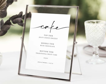Hochzeitstorte Menü-Zeichen, Kuchen-Speisekarte Zeichen, Kuchen-Speisekarte, Kuchen-Speisekarte, Hochzeitstorte Tiers Zeichen, Hochzeitskarte, DIGITALE DATEI