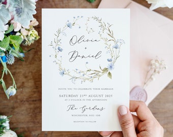 Wildflowers Wedding Invites, Floral Wedding Invites, Country Wedding Invites, Boho Wedding Invites, Festival Wedding Invites, Digital File