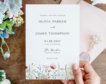 Wildflowers Wedding Invites, Floral Wedding Invites, Country Wedding Invites, Boho Wedding Invites, Festival Wedding Invites, Digital File