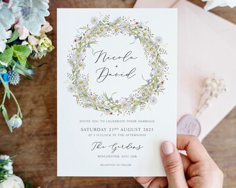 Wildflowers Wedding Invites, Floral Wedding Invites, Country Wedding Invites, Boho Wedding Invites, Festival Wedding Invites, Digital File
