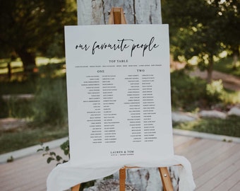 Wedding Seating Plan, Wedding Seating Chart, Our Favourite People Sign, Wedding Table Plan, Banquet Layout, Foamex Board, Digital File