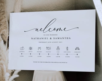 Wedding Order of the Day Sign, Wedding Order of Events Sign, Wedding Timeline, Wedding Day Schedule, Wedding Day Timeline, Wedding Programme
