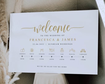 Wedding Order of the Day Sign, Wedding Order of Events Sign, Wedding Timeline, Wedding Day Schedule, Wedding Day Timeline, Wedding Programme