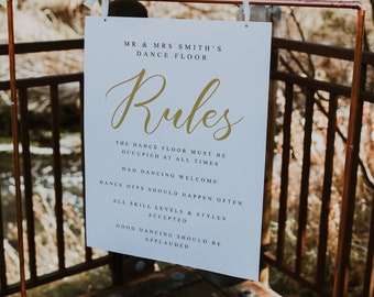 Dance Floor Rules Wedding Sign, Wedding Reception Sign, Funny Wedding Sign, Modern Wedding Sign, A1 Wedding Sign, A2 Sign, Digital File