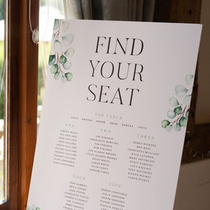 Plano de assentos para casamento, plano botânico de assentos para casamento, gráfico de assentos, plano de mesa de casamento com vegetação, plano de assentos Foamex, arquivo digital