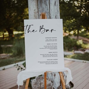 Hochzeit Bar Menü Zeichen, Getränkekarte Hochzeit, benutzerdefinierte Hochzeit Bar Menü Zeichen, Getränkekarte Menü Zeichen, modernes Hochzeit Zeichen, Hochzeit Signage