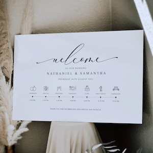 Wedding Order of the Day Sign, Wedding Order of Events Sign, Wedding Timeline, Wedding Day Schedule, Wedding Day Timeline, Wedding Programme