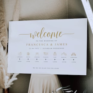 Wedding Order of the Day Sign, Wedding Order of Events Sign, Wedding Timeline, Wedding Day Schedule, Wedding Day Timeline, Wedding Programme