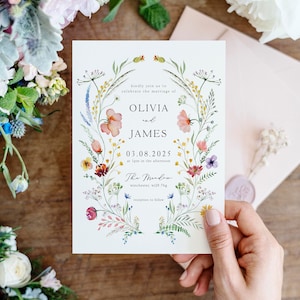 Wildblumen Hochzeit lädt ein, Blumenhochzeit lädt ein, Land Hochzeit lädt ein, Boho Hochzeit lädt ein, Festival Hochzeit lädt ein, digitale Datei