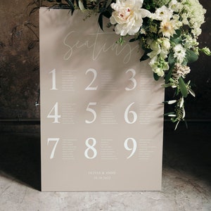 Sitzplan Hochzeit, Sitzplan, Sitzplan, Hochzeitstischplan, Tischplan, Beige, Neutral Foamex Sitzplan, Sitzplan, Digitale Datei