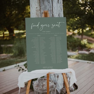 Sitzplan Hochzeit, Sitzplan Hochzeit, Tischplan Hochzeit, Bankettplan, Foamex Sitzplan, digitale Datei, salbeigrün