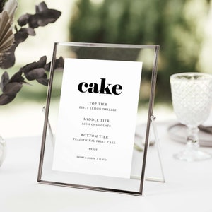 Hochzeitstorte Menüschild, Kuchenkarte Menüschild, Kuchenkarte, Kuchenkarte, Menükarte, Hochzeitstorte Schild, Menükarte