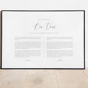 Our Vows Print, Personalised Our Wedding Vows Print, Our Vows Poster, Wedding Vows Print, Vows Print, Anniversary Print, Valentines Day