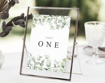 Botanical Wedding Table Signs, Wedding Table Number Cards, Table Name Cards Wedding, Eucalyptus Wedding Table Numbers, Botanical Table Names